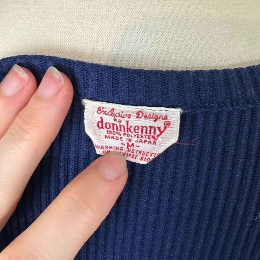 VINTAGE 70s | navy ribbed tank top | Donnkenny | medium - Picture 7 of 10